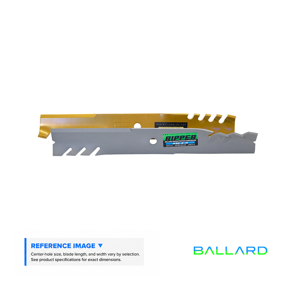 MULCHING Mower Blades: 21" Long, 5/8" Center Hole, 2.5" Wide (Three Blade System) image number null